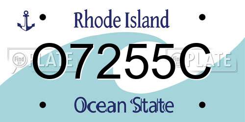O7255C Rhode Island License Plate