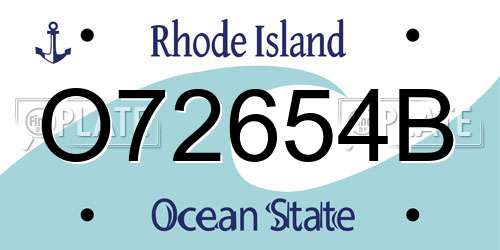 O72654B Rhode Island License Plate