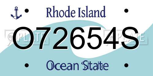 O72654S Rhode Island License Plate