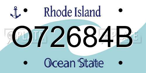 O72684B Rhode Island License Plate