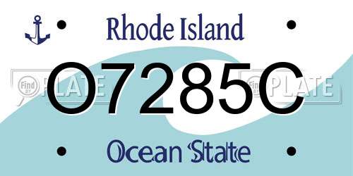 O7285C Rhode Island License Plate