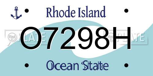 O7298H Rhode Island License Plate