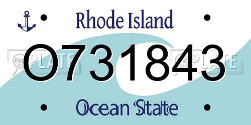 O731843 Rhode Island License Plate