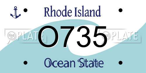 O735 Rhode Island License Plate