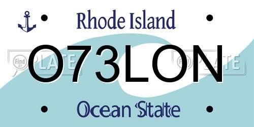 O73LON Rhode Island License Plate