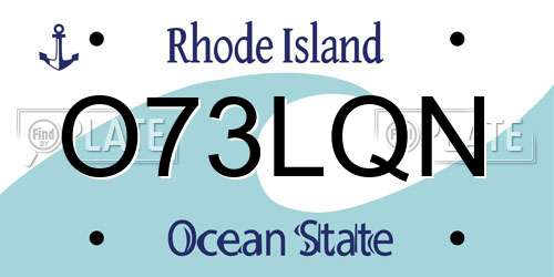 O73LQN Rhode Island License Plate