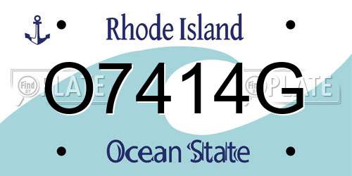 O7414G Rhode Island License Plate