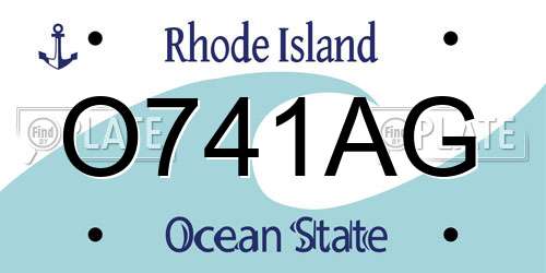 O741AG Rhode Island License Plate