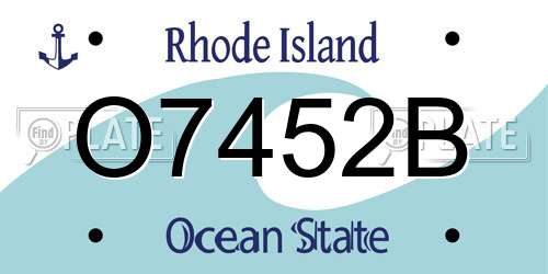O7452B Rhode Island License Plate