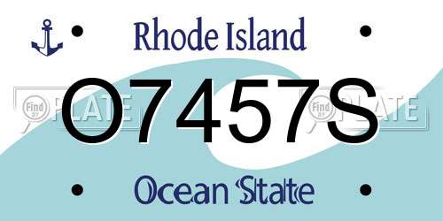 O7457S Rhode Island License Plate