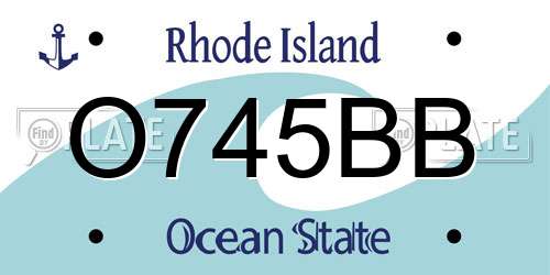 O745BB Rhode Island License Plate