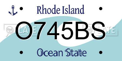 O745BS Rhode Island License Plate