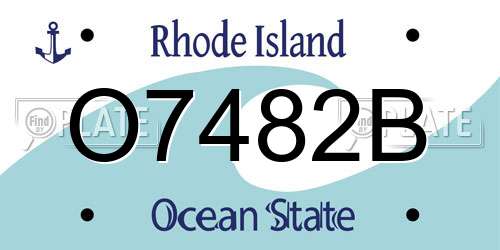 O7482B Rhode Island License Plate