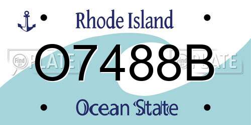 O7488B Rhode Island License Plate