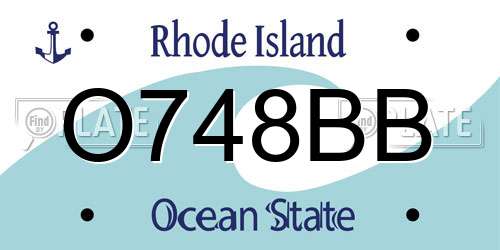 O748BB Rhode Island License Plate