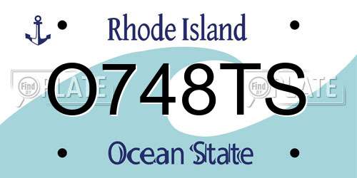 O748TS Rhode Island License Plate
