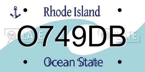 O749DB Rhode Island License Plate
