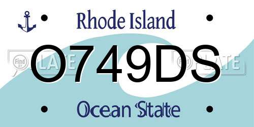 O749DS Rhode Island License Plate