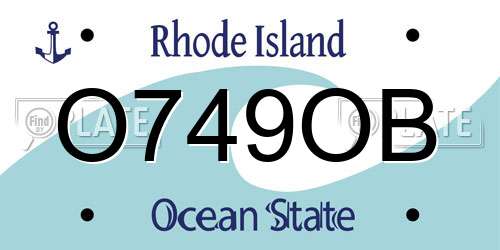 O749OB Rhode Island License Plate