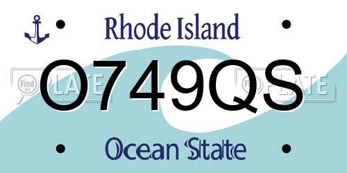 O749QS Rhode Island License Plate