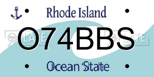 O74BBS Rhode Island License Plate
