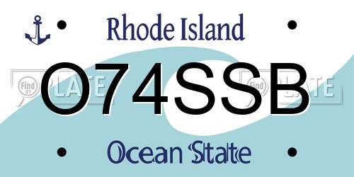 O74SSB Rhode Island License Plate