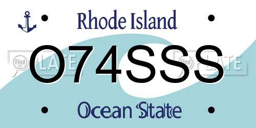 O74SSS Rhode Island License Plate