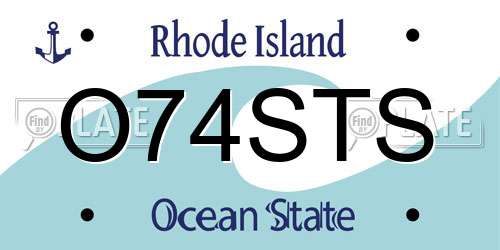 O74STS Rhode Island License Plate