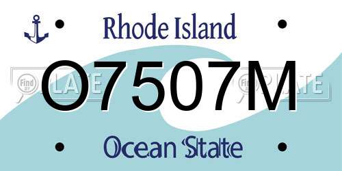 O7507M Rhode Island License Plate