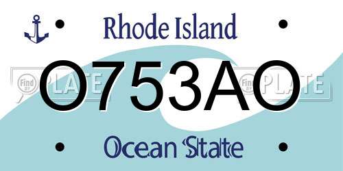 O753AO Rhode Island License Plate