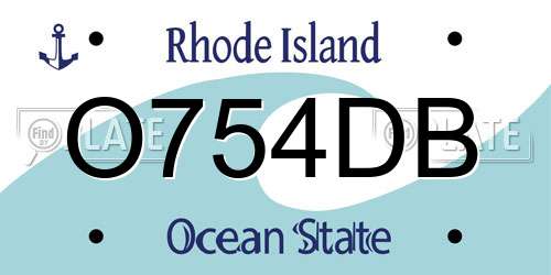 O754DB Rhode Island License Plate