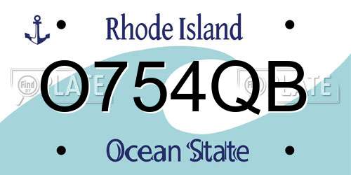O754QB Rhode Island License Plate