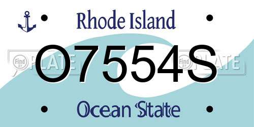 O7554S Rhode Island License Plate