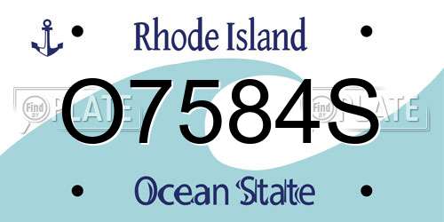 O7584S Rhode Island License Plate
