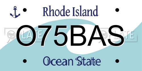 O75BAS Rhode Island License Plate