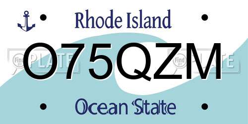 O75QZM Rhode Island License Plate