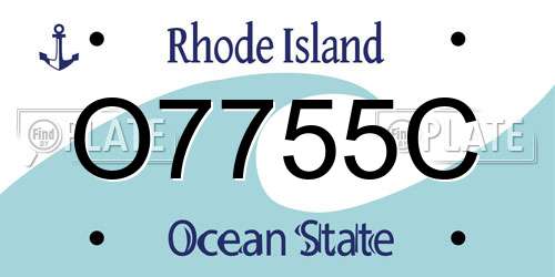O7755C Rhode Island License Plate