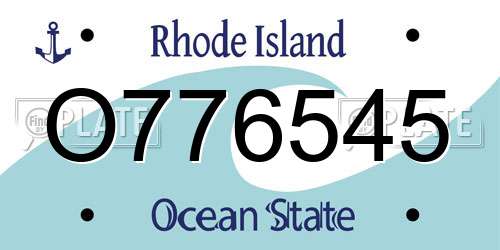 O776545 Rhode Island License Plate