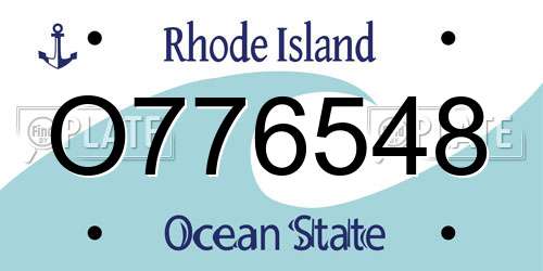 O776548 Rhode Island License Plate