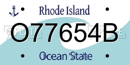 O77654B Rhode Island License Plate