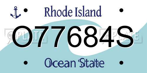 O77684S Rhode Island License Plate