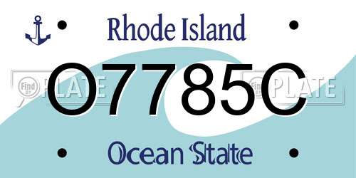 O7785C Rhode Island License Plate