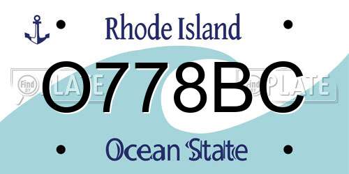 O778BC Rhode Island License Plate