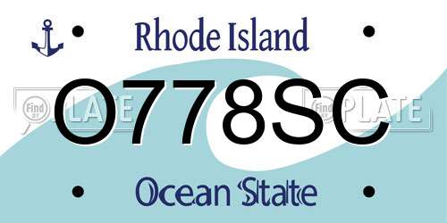 O778SC Rhode Island License Plate