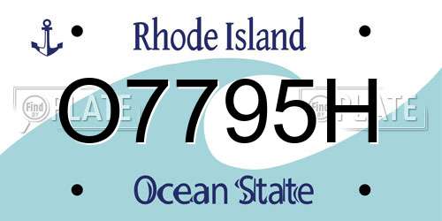 O7795H Rhode Island License Plate