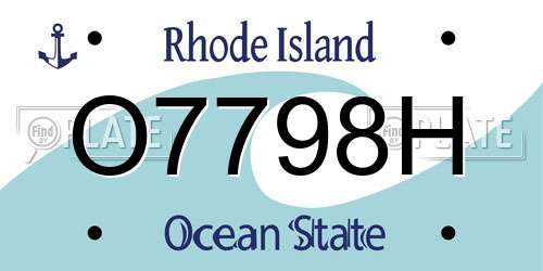 O7798H Rhode Island License Plate