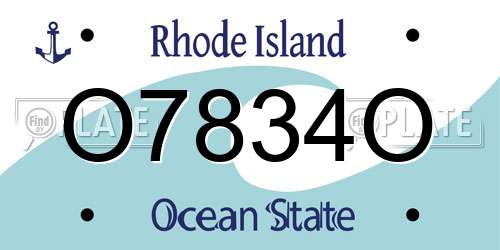 O7834O Rhode Island License Plate