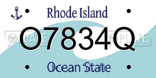 O7834Q Rhode Island License Plate