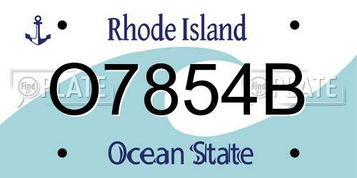 O7854B Rhode Island License Plate
