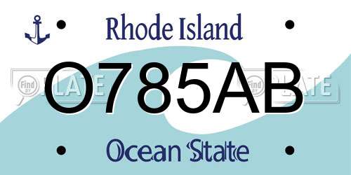 O785AB Rhode Island License Plate